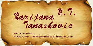 Marijana Tanasković vizit kartica